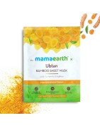 Mamaearth Ubtan Bamboo Sheet Mask, Pack Of 2 (25g Each), With Turmeric & Saffron, For Skin Brightening